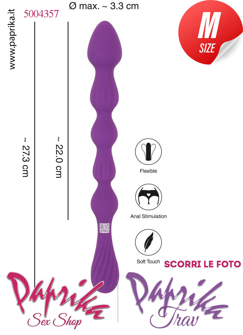 Palline Flessibili Sagomate Unisex 5 Ovali 27 cm Ø 32 Punta Larga Silicone