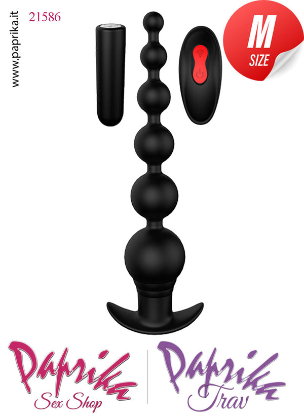 Palline Anali Unisex Vibranti Telecomando Silicone 6 Sfere 20 cm Ø 12/40