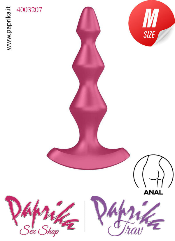 Plug Anale Vibrante 3 Palline Base Curva Silicone 12 cm Ø 32