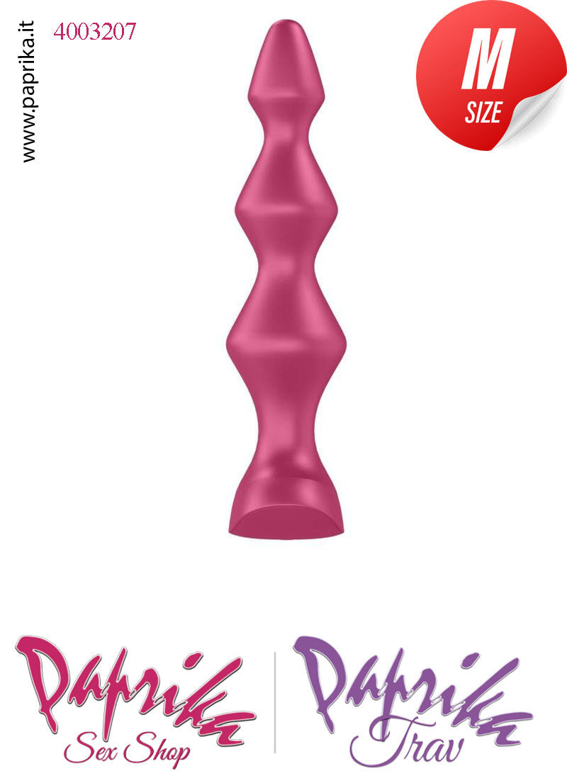 Plug Anale Vibrante 3 Palline Base Curva Silicone 12 cm Ø 32