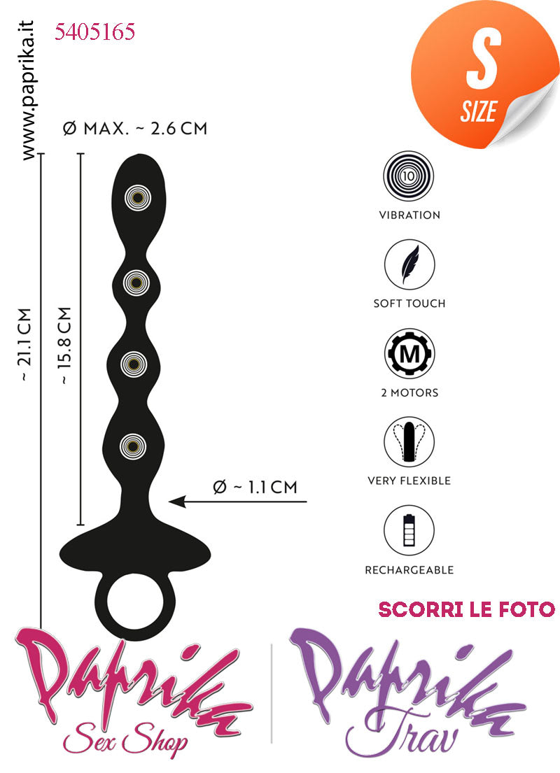 Palline Anali Unisex Silicone 16 cm Ø 20/26 Flessibile Vibrante Anello