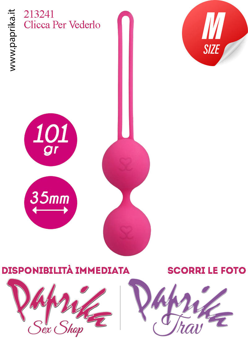 Palline Vaginali Geisha Ø 35 Silicone Vellutato Fucsia Vibranti Sfera Interna