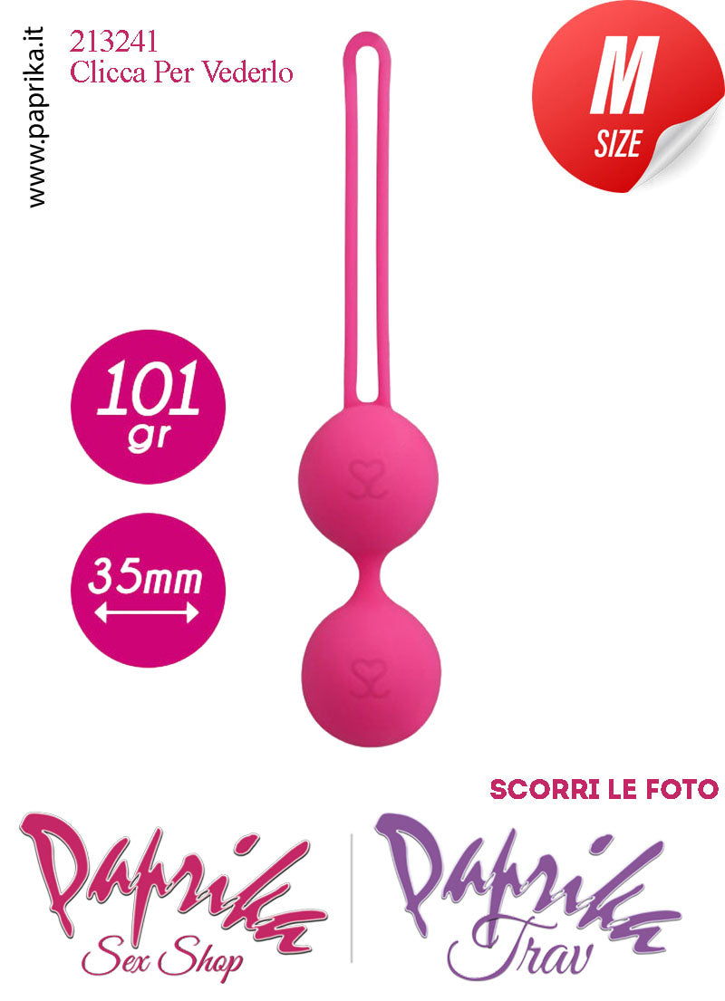 Palline Vaginali Geisha Ø 35 Silicone Vellutato Fucsia Vibranti Sfera Interna