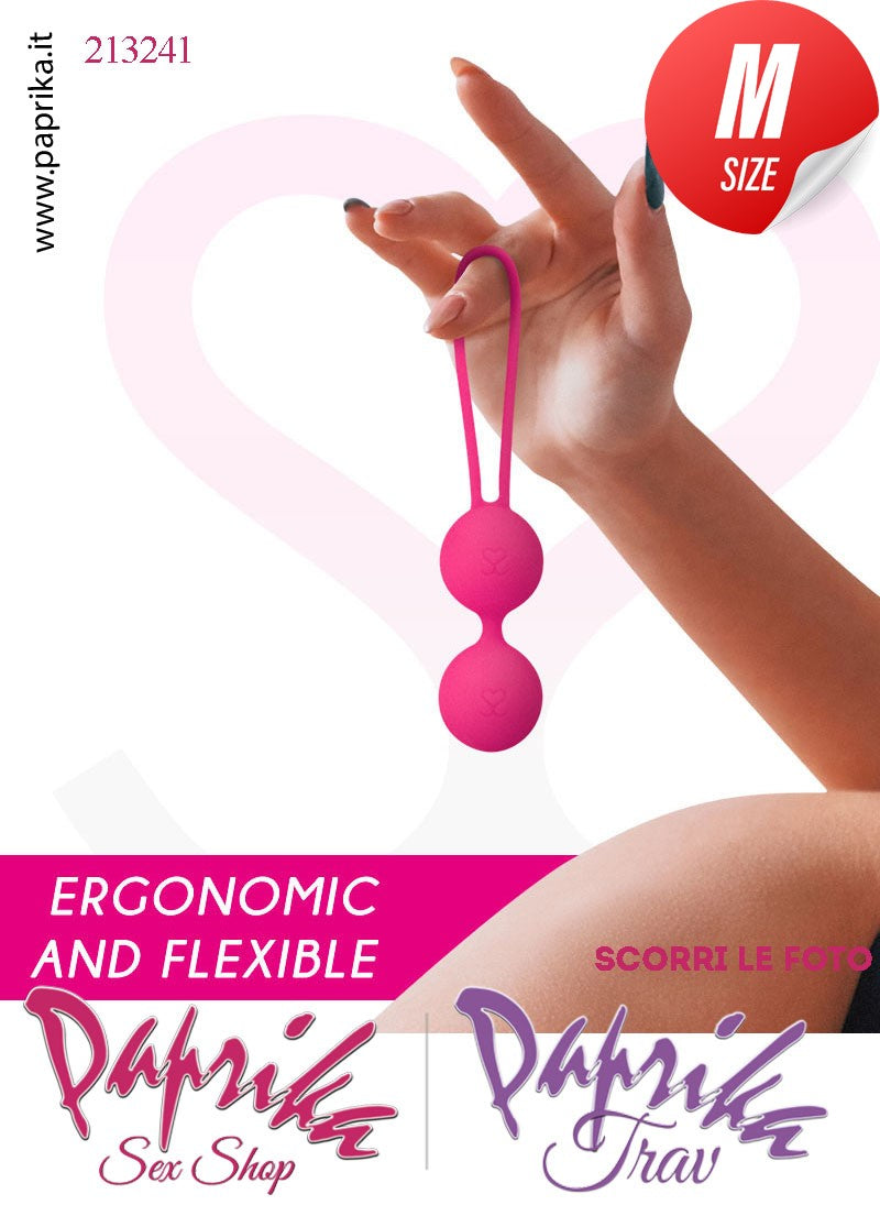 Palline Vaginali Geisha Ø 35 Silicone Vellutato Fucsia Vibranti Sfera Interna