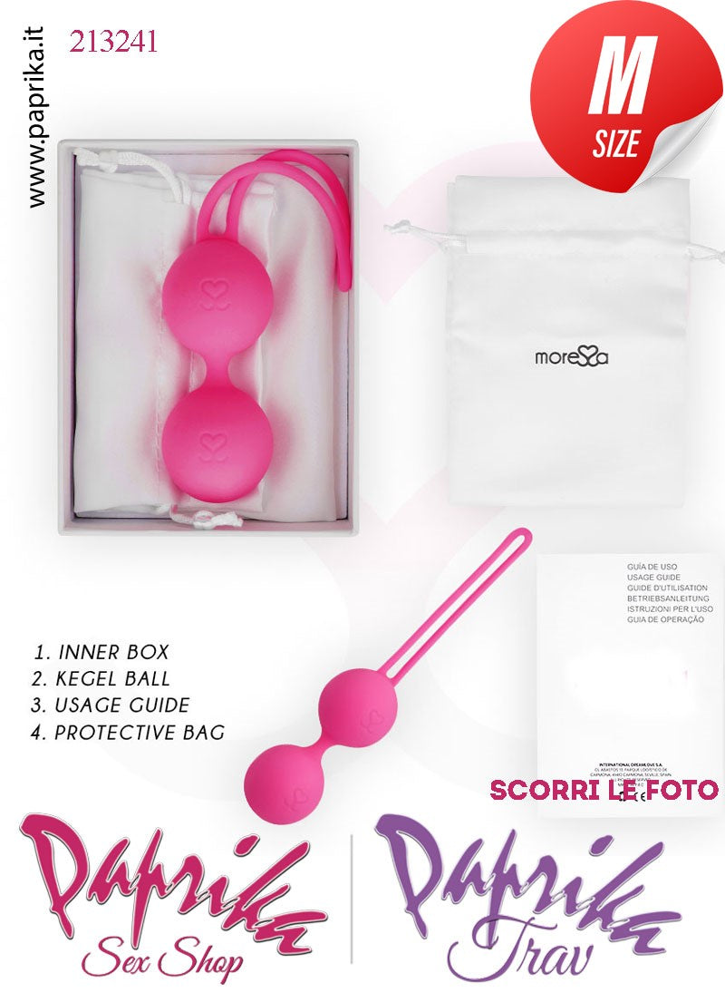 Palline Vaginali Geisha Ø 35 Silicone Vellutato Fucsia Vibranti Sfera Interna