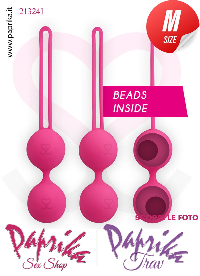 Palline Vaginali Geisha Ø 35 Silicone Vellutato Fucsia Vibranti Sfera Interna