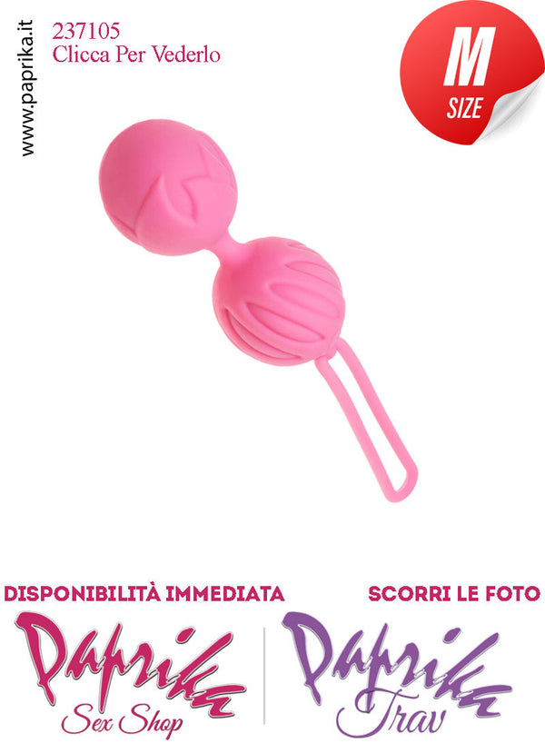 Palline Vaginali Geisha Ø 35 Silicone Rosa Lavorate Vibranti Sfera Interna