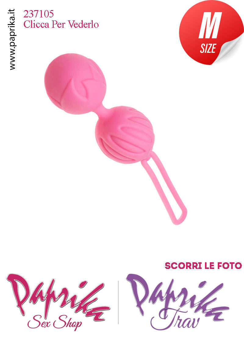 Palline Vaginali Geisha Ø 35 Silicone Rosa Lavorate Vibranti Sfera Interna