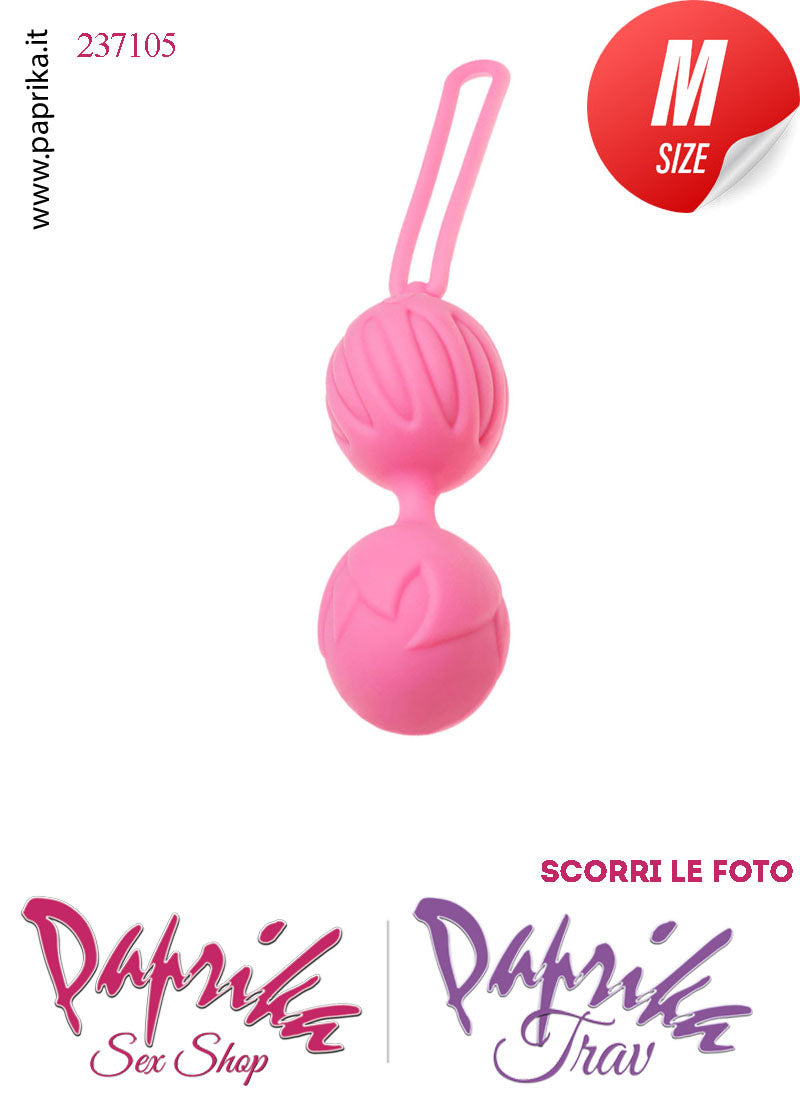 Palline Vaginali Geisha Ø 35 Silicone Rosa Lavorate Vibranti Sfera Interna