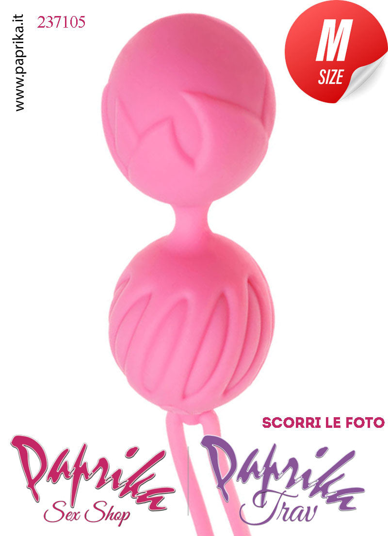 Palline Vaginali Geisha Ø 35 Silicone Rosa Lavorate Vibranti Sfera Interna
