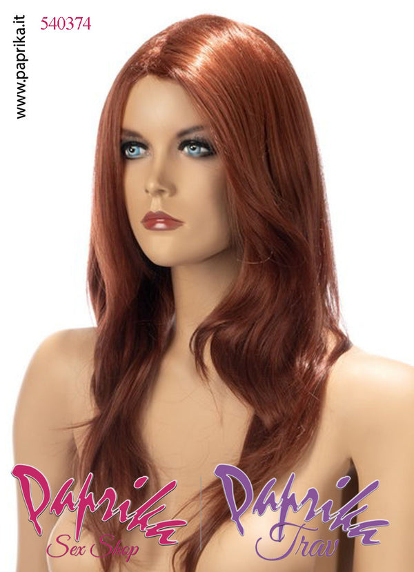 Olivia Parrucca Rosso Ramato Lunga Ciuffo Laterale Senza Frangetta