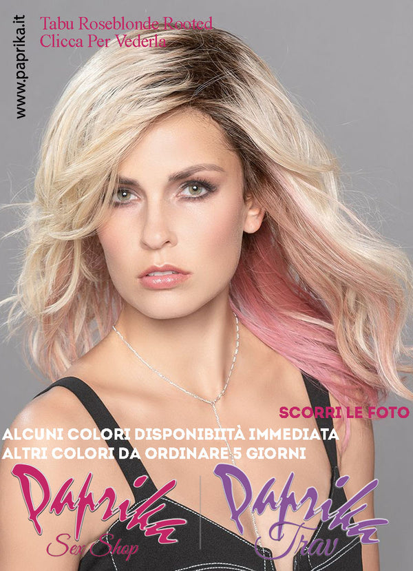 Tabu Parrucca Lunga Mossa Riga Laterale Sfumata e Bicolore