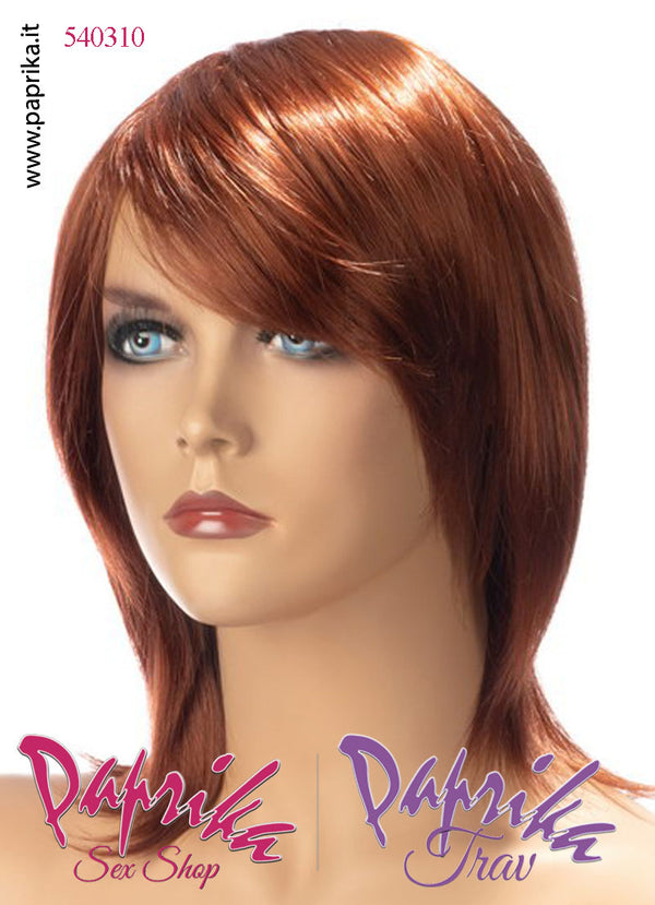 Zoe Parrucca Lunga Scalata Frangetta Riga Laterale Rosso Ramato