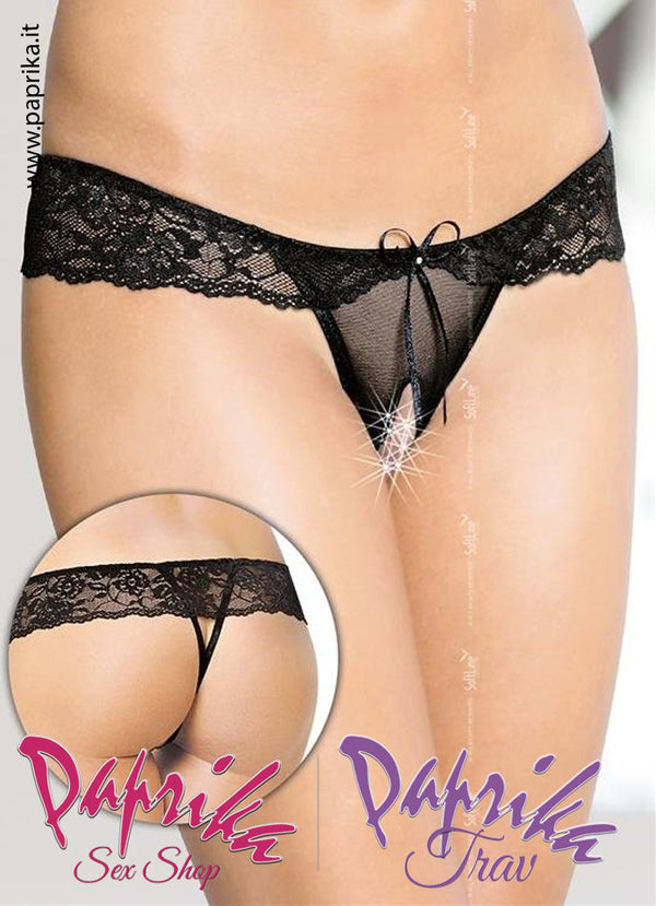 Perizoma Sexy Aperto Retina Pizzo Triangolo Posteriore Aperto