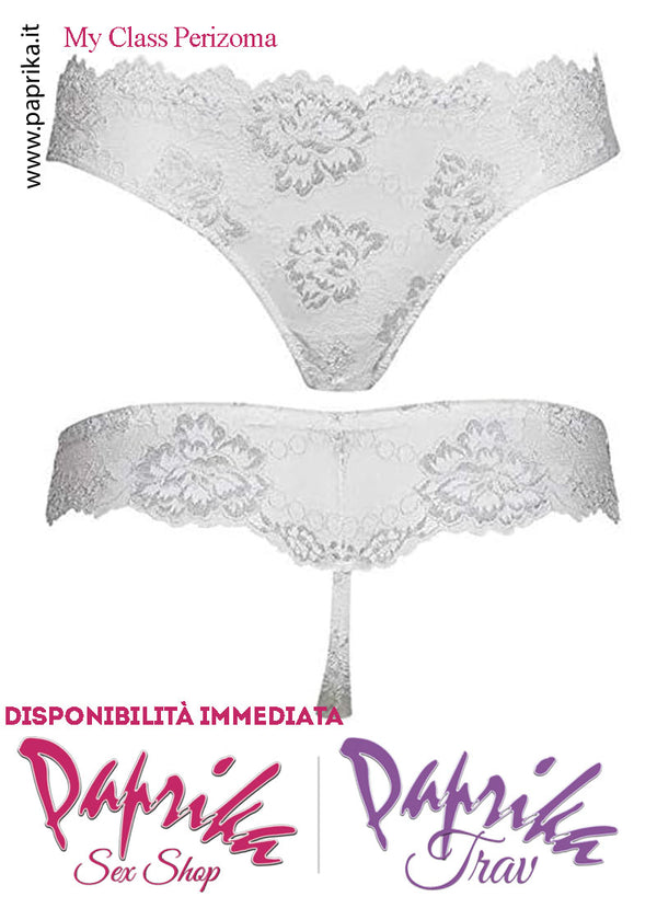 Perizoma Chiuso Tutto Pizzo Non Contenitivo Tassello Cotone