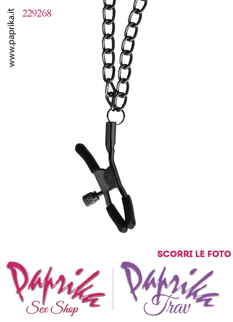 Pinzette Morsetti Capezzoli Doppia Catenella Viti Regolazione Punte Ricoperte