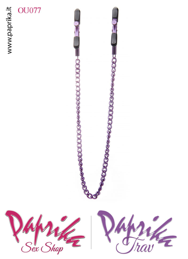 Pinzette Capezzoli Unisex Bdsm Fetish Catenella Metallo Regolazione Vite