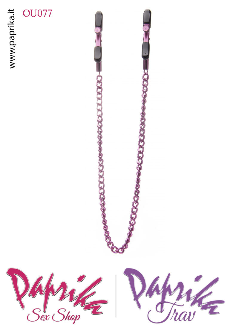 Pinzette Capezzoli Unisex Bdsm Fetish Catenella Metallo Regolazione Vite