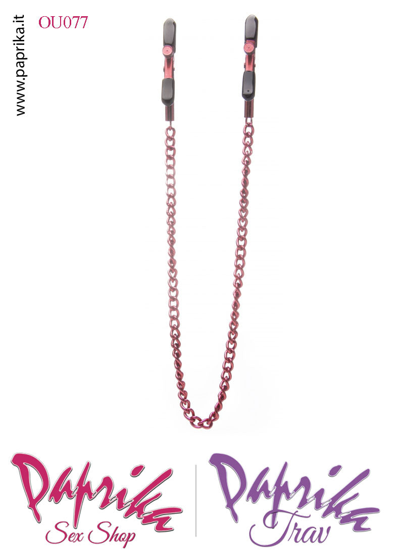 Pinzette Capezzoli Unisex Bdsm Fetish Catenella Metallo Regolazione Vite