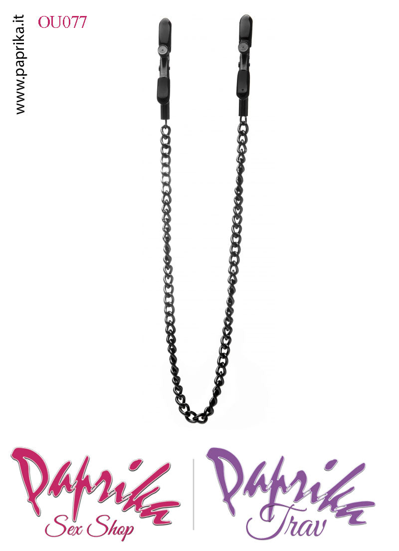 Pinzette Capezzoli Unisex Bdsm Fetish Catenella Metallo Regolazione Vite