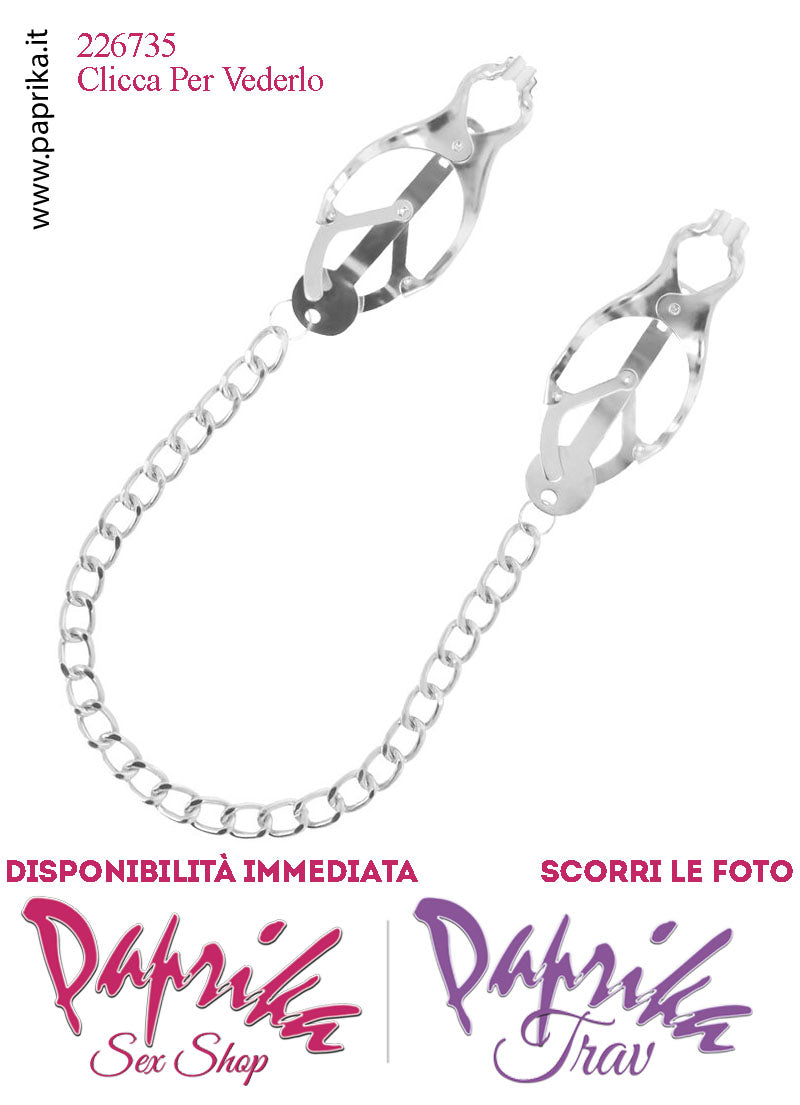 Pinzette Morsetti Capezzoli Catenella Pesante Gommini Bianchi