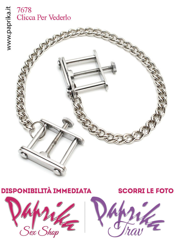 Pinzette Morsetti Quadrati Capezzoli Catenella Pesante Vite Regolazione