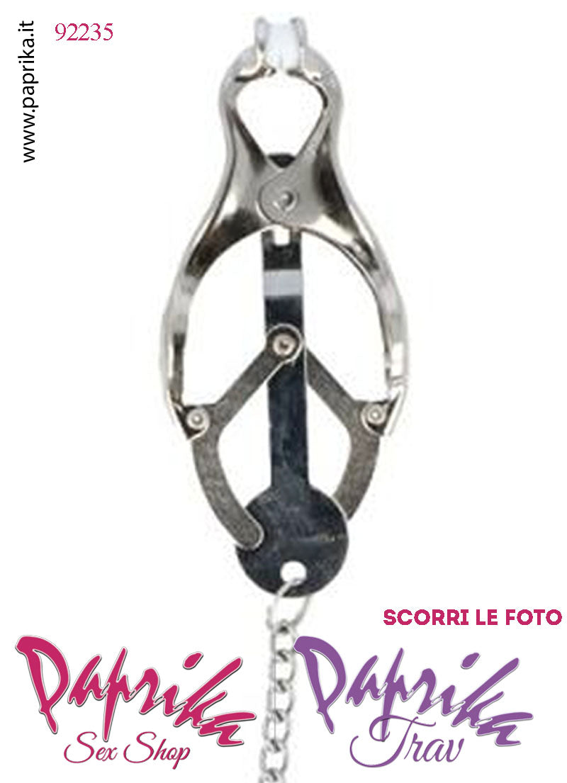 Pinzette Morsetti Capezzoli Catenella Leggera Gommini Bianchi