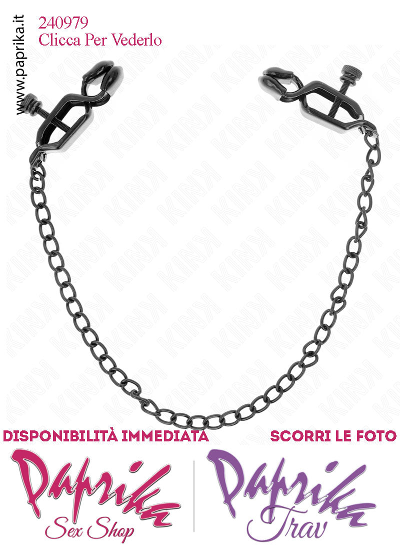 Pinzette Capezzoli Unisex Bdsm Fetish Catenella Metallo Regolabili Vite