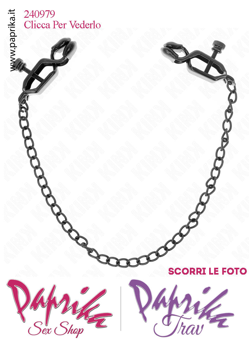 Pinzette Capezzoli Unisex Bdsm Fetish Catenella Metallo Regolabili Vite