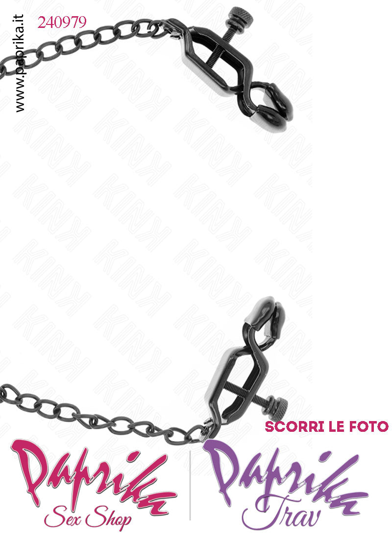 Pinzette Capezzoli Unisex Bdsm Fetish Catenella Metallo Regolabili Vite