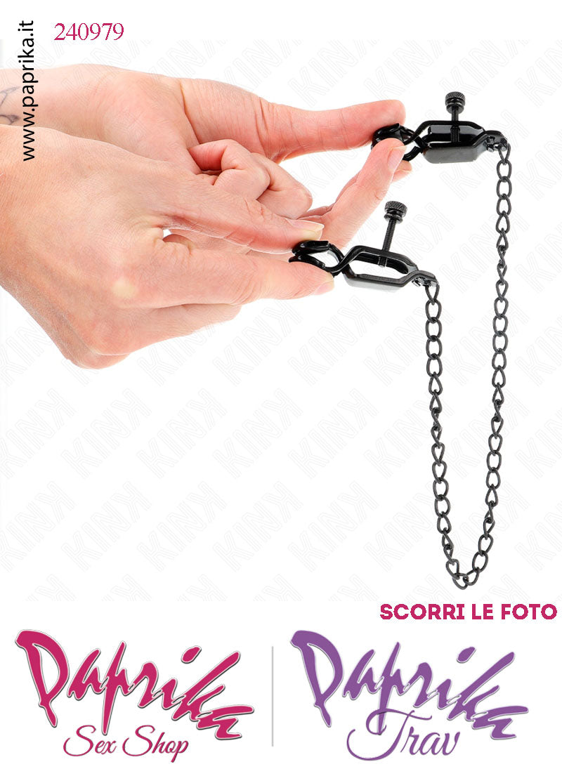 Pinzette Capezzoli Unisex Bdsm Fetish Catenella Metallo Regolabili Vite