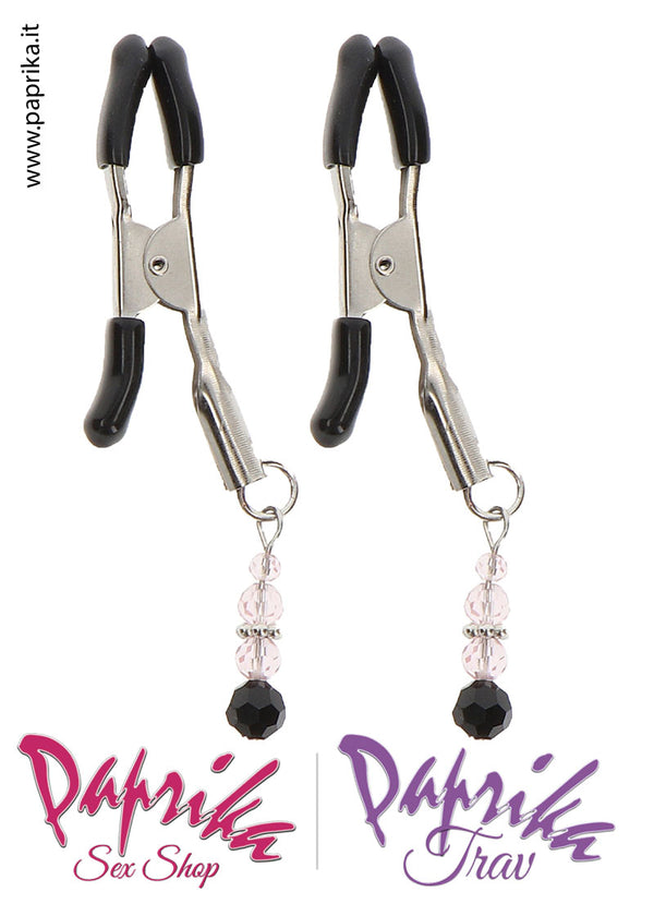 Pinzette Capezzoli Unisex Bdsm Non Regolabili Pendente Pietre Lavorate