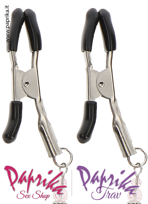 Pinzette Capezzoli Unisex Bdsm Non Regolabili Pendente Pietre Lavorate