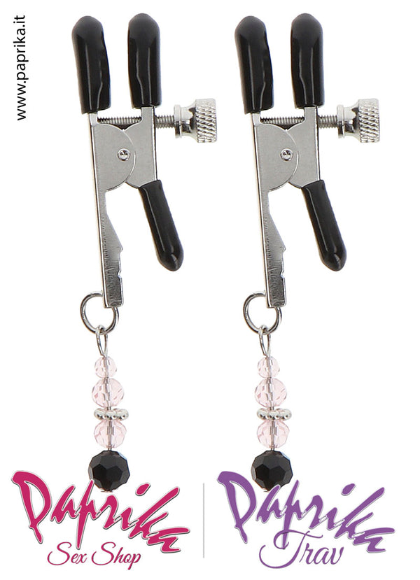 Pinzette Capezzoli Unisex Bdsm Regolabili Piatte Pendente Pietre Lavorate