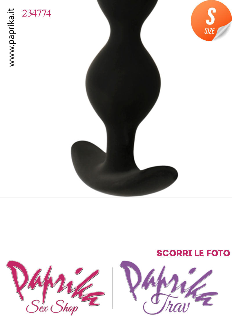 Plug Anale Small 3 Palline Silicone Non Vibrante 10 cm Ø 18/21/24 Base Curva
