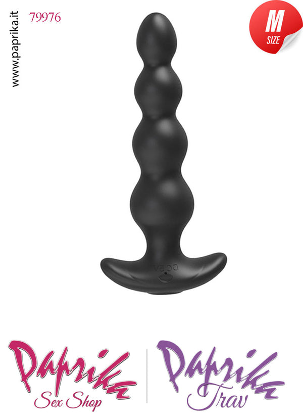 Plug Nero 4 Palline Anali Telecomandato Vibrante Base Curva 12 cm Ø 30 Silicone