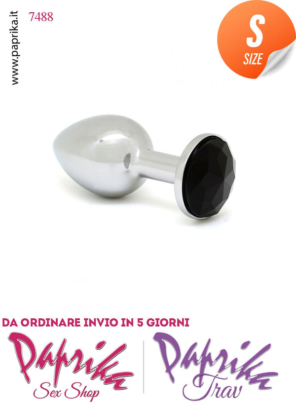 Plug Anale Unisex Small Acciaio Pesante Gioiello Cristallo Rotondo
