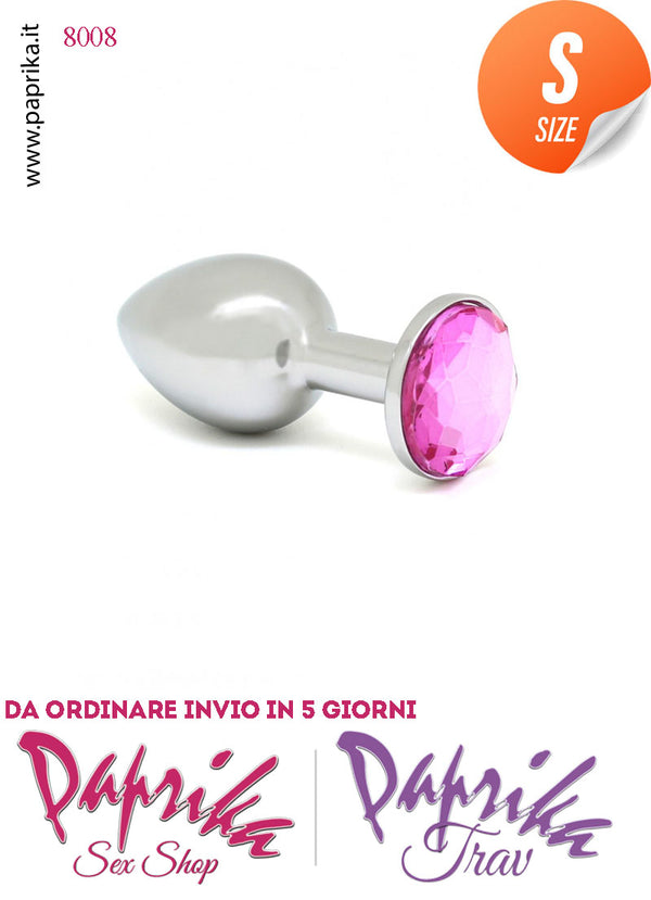 Plug Anale Unisex Small Acciaio Pesante Gioiello Cristallo Rotondo