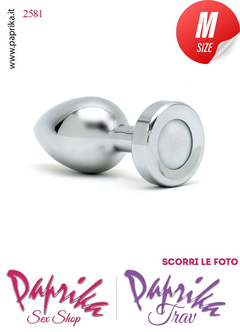 Plug Anale Non Vibrante Silicone Luci Led Intermittenti 8 cm Ø 33 Alluminio