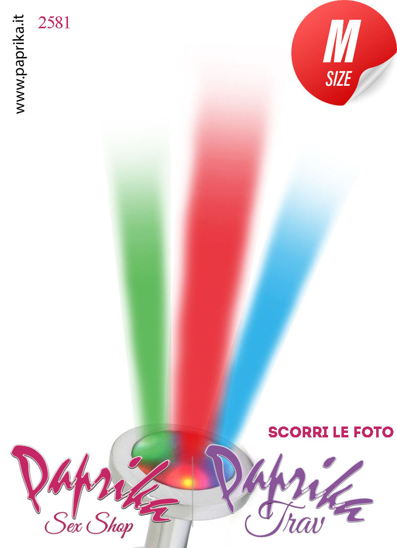 Plug Anale Non Vibrante Silicone Luci Led Intermittenti 8 cm Ø 33 Alluminio