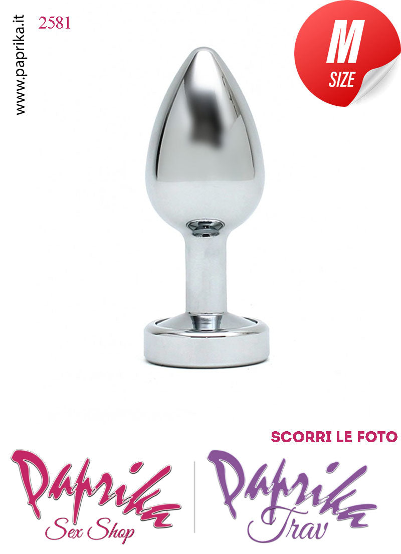 Plug Anale Non Vibrante Silicone Luci Led Intermittenti 8 cm Ø 33 Alluminio