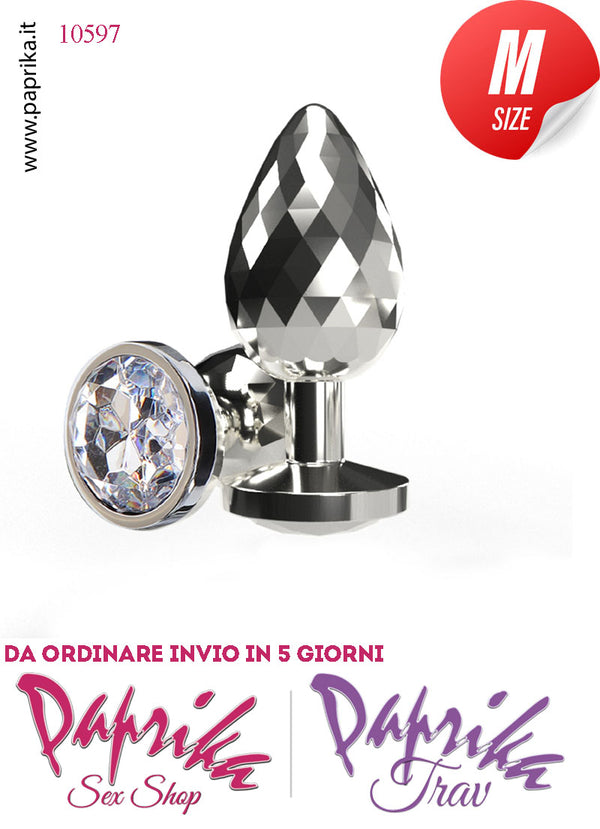Rosebud Plug Anale Medium Unisex Alluminio Sfaccettato Gioiello 8 cm Ø 33