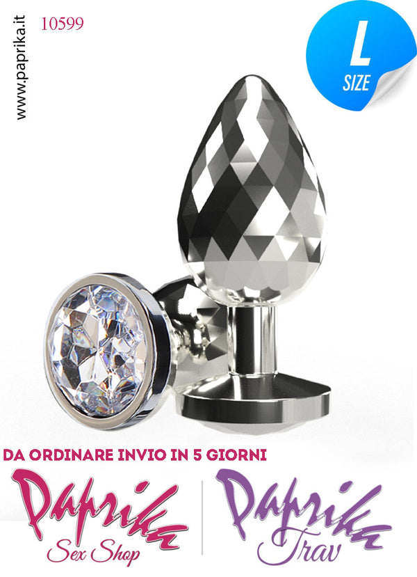 Rosebud Plug Anale Large Unisex Alluminio Sfaccettato Gioiello 10 cm Ø 39