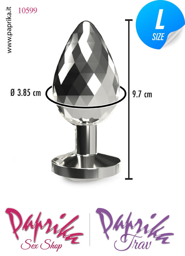 Rosebud Plug Anale Large Unisex Alluminio Sfaccettato Gioiello 10 cm Ø 39