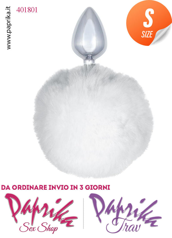 Plug Anale Piccolo Alluminio Leggero 7 cm Ø 28 Coda Pon Pon