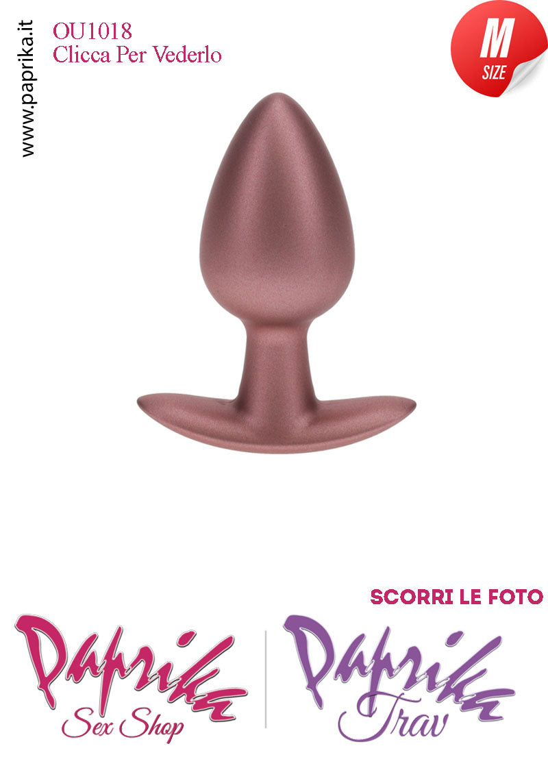 Plug Anale Corto Medium 8 cm Ø 34 Silicone Bronzo Base Curva Non Vibrante
