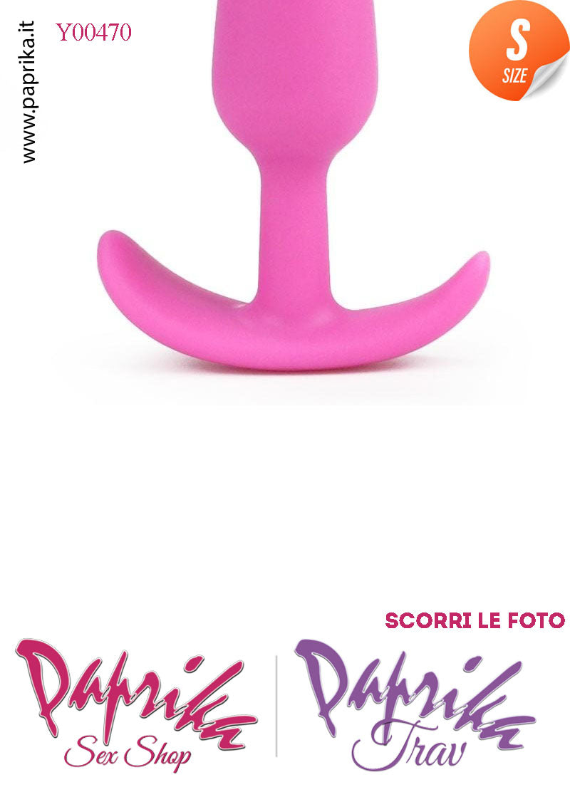 Plug Anale Rosa Small 10 cm Ø 25 Silicone Base Curva Non Vibrante