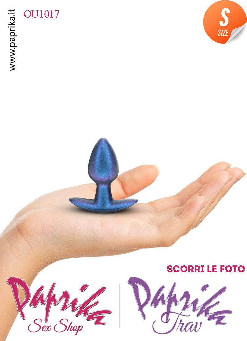 Plug Anale Corto Small 6.5 cm Ø 27 Silicone Blu Base Curva Non Vibrante