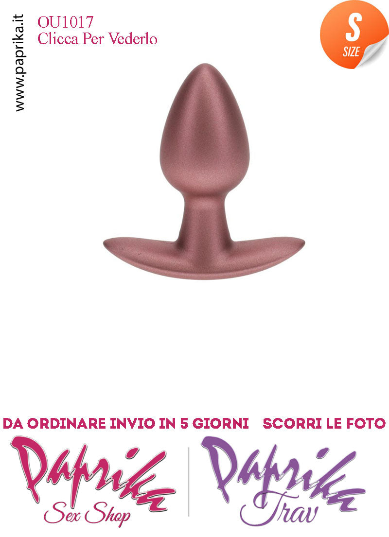 Plug Anale Corto Small 6.5 cm Ø 27 Silicone Bronzo Base Curva Non Vibrante