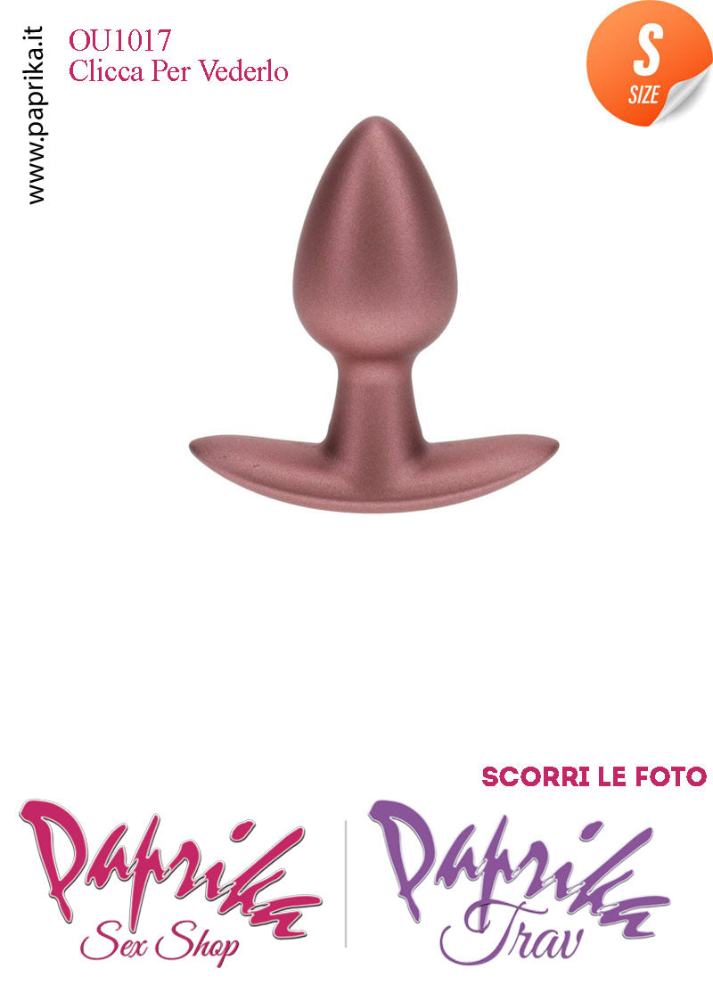 Plug Anale Corto Small 6.5 cm Ø 27 Silicone Bronzo Base Curva Non Vibrante